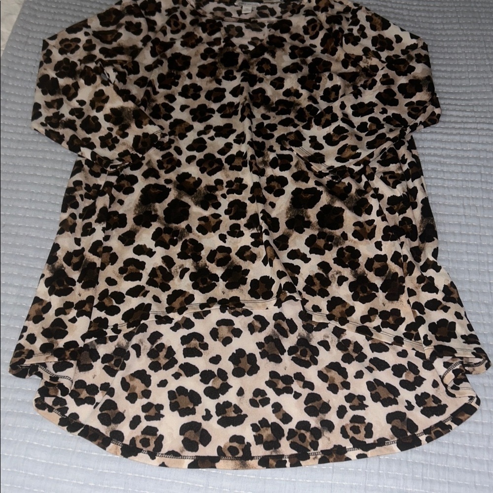 Cato Animal Print hi/low V-Neck tunic